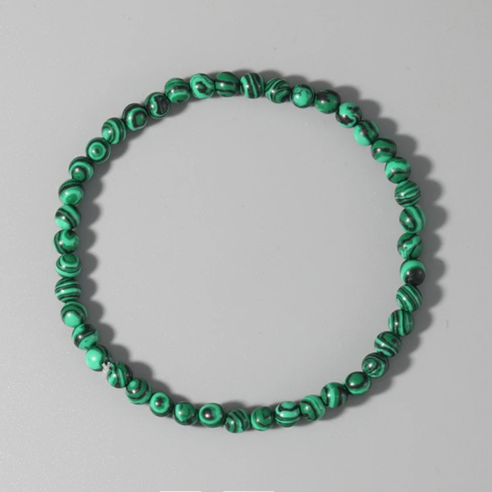 4mm Natural Green Malachite Bracelet